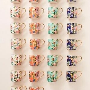 "H"  Anthropologie Rifle Paper Company Monogram Garden Party Mug